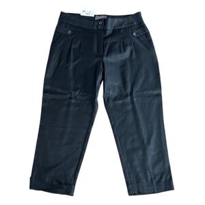 Jacqui-E NWT Women’s Black Pleated  Cropped Pants/Slacks -Made in Australia- 8